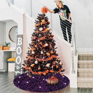 Foto 5 | Foto 5 | Falda Para Árbol de Navidad Fuhsy Con Lentejuelas 122 cm Terciopelo Morado - Venta Internacional