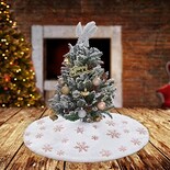 Falda B-cool Para Árbol De Navidad, Piel Sintética Blanca, 60 Cm De Diámetro - Venta Internacional.