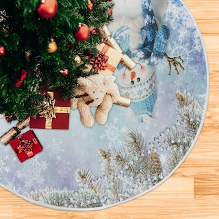 Foto 5 | Foto 5 | Falda De Árbol De Navidad Wamika Winter Snowman De Poliéster - Venta Internacional.