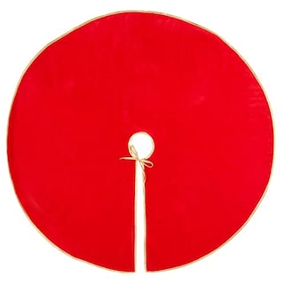 Foto 1 | Foto 1 | Falda Juvale Para Árbol De Navidad, Color Rojo Liso Con Ribete Dorado, 107 Cm - Venta Internacional.