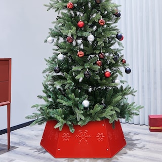 Foto 5 | Foto 5 | Anillo Para Árbol De Navidad Forup De Metal Rojo Con Diseño De Copos De Nieve 3d - Venta Internacional.