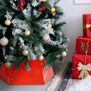 Foto 6 | Foto 6 | Anillo Para Árbol De Navidad Forup De Metal Rojo Con Diseño De Copos De Nieve 3d - Venta Internacional.