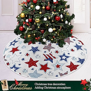 Foto 6 | Foto 6 | Faldón Para Árbol De Navidad, Diseño De Dussdil, Bandera De Ee. Uu., 120 Cm, Estrellas Patrióticas - Venta Internacional.