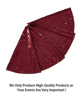 Foto 2 | Foto 2 | Falda Para Árbol De Navidad Con Lentejuelas Shinybeauty, 21 Cm, Color Burdeos - Venta Internacional.