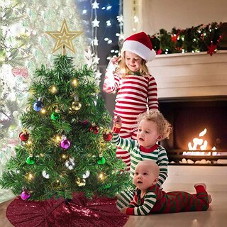 Foto 7 | Foto 7 | Falda Para Árbol De Navidad Con Lentejuelas Shinybeauty, 21 Cm, Color Burdeos - Venta Internacional.