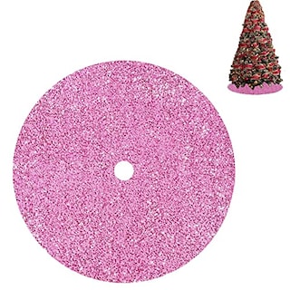 Foto 2 | Foto 2 | Falda Para Árbol De Navidad Fuhsy, Terciopelo Con Lentejuelas Rosas, 90 Cm De Diámetro - Venta Internacional.