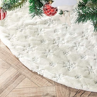 Foto 1 | Foto 1 | Falda Para Árbol De Navidad Amidaky, Piel Sintética Blanca, 78 Cm De Diámetro - Venta Internacional.