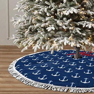 Foto 1 | Foto 1 | Falda Con Diseño De Árbol De Navidad Ghygty, Diseño Mandala Azul Marino, 76 Cm - Venta Internacional.