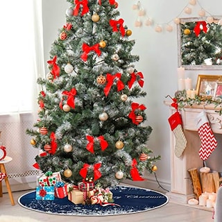 Foto 4 | Foto 4 | Falda De Árbol De Navidad Attx Con Forma De Copos De Nieve Azules Para Invierno, 120 Cm - Venta Internacional.