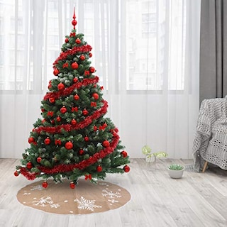Foto 3 | Foto 3 | Falda De Árbol De Navidad Joiedomi Con Forma De Copo De Nieve De Arpillera, 48 Cm - Venta Internacional.