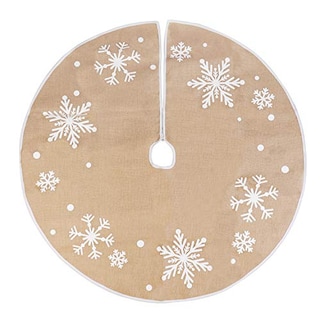 Foto 4 | Foto 4 | Falda De Árbol De Navidad Joiedomi Con Forma De Copo De Nieve De Arpillera, 48 Cm - Venta Internacional.