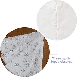 Foto 7 | Foto 7 | Falda Xamshor Para Árbol De Navidad, Piel Sintética Blanca Con Lentejuelas, 48 Pulgadas - Venta Internacional.