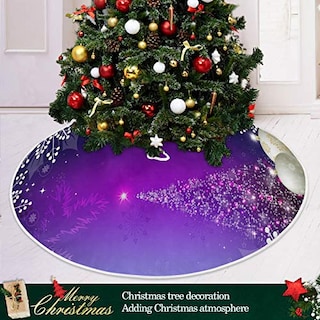 Foto 6 | Foto 6 | Faldón Para Árbol De Navidad, 90 Cm, Color Azul Púrpura, Invierno - Venta Internacional.