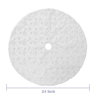 Foto 2 | Foto 2 | Falda Xamshor Con Lentejuelas Para Árbol De Navidad, Piel Sintética Blanca, 60 Cm - Venta Internacional.