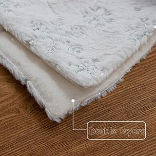 Foto 5 | Foto 5 | Falda Xamshor Con Lentejuelas Para Árbol De Navidad, Piel Sintética Blanca, 60 Cm - Venta Internacional.