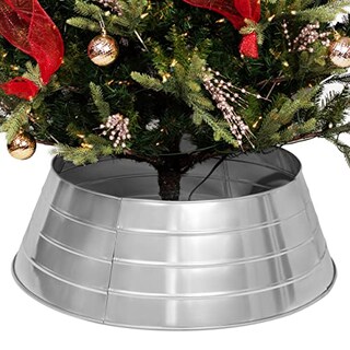 Foto 1 | Foto 1 | Collar Para Árbol De Navidad Birdrock Home, 4 Paneles, Metal Plateado - Venta Internacional.