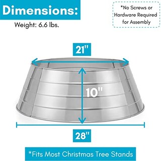 Foto 3 | Foto 3 | Collar Para Árbol De Navidad Birdrock Home, 4 Paneles, Metal Plateado - Venta Internacional.