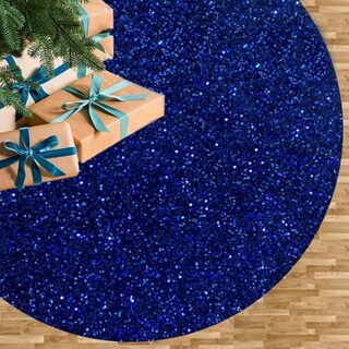 Foto 1 | Foto 1 | Falda Para Árbol De Navidad Fuhsy, Terciopelo Con Lentejuelas, 117 Cm, Color Azul Real - Venta Internacional.
