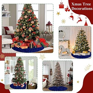 Foto 6 | Foto 6 | Falda Para Árbol De Navidad Fuhsy, Terciopelo Con Lentejuelas, 117 Cm, Color Azul Real - Venta Internacional.