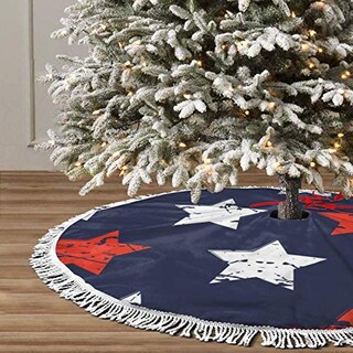Foto 3 | Foto 3 | Faldón Para Árbol De Navidad Con Bandera Estadounidense Mount Hour, 76 Cm - Venta Internacional.