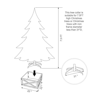 Foto 3 | Foto 3 | Falda De Árbol De Navidad Glitzhome De Madera Natural Con Cuello De Árbol De Navidad - Venta Internacional.