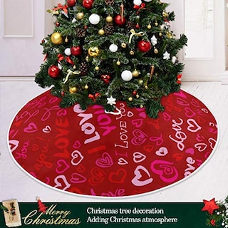 Foto 6 | Foto 6 | Falda Para Árbol De Navidad Qilmy Love Heart, Doble Capa, 90 Cm - Venta Internacional.