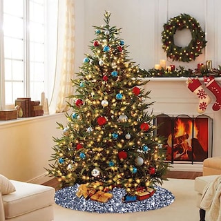 Foto 2 | Foto 2 | Falda Para Árbol De Navidad Fanproms, Lentejuelas Blancas, 53 Cm De Diámetro - Venta Internacional.