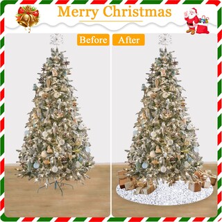 Foto 5 | Foto 5 | Falda Para Árbol De Navidad Fanproms, Lentejuelas Blancas, 53 Cm De Diámetro - Venta Internacional.