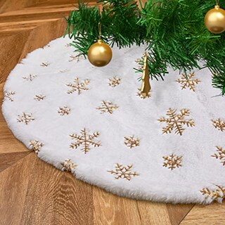 Foto 1 | Foto 1 | Falda B-cool Para Árbol De Navidad, Piel Sintética, 122 Cm, Con Lentejuelas Doradas - Venta Internacional.