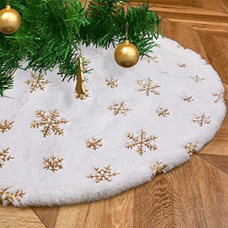 Foto 7 | Foto 7 | Falda B-cool Para Árbol De Navidad, Piel Sintética, 122 Cm, Con Lentejuelas Doradas - Venta Internacional.
