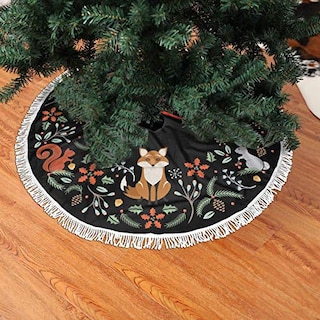 Foto 2 | Foto 2 | Falda Para Árbol De Navidad, Corona Forestal Con Forma De Zorro, 48 Cm De Diámetro - Venta Internacional.