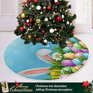 Foto 6 | Foto 6 | Falda Para Árbol De Navidad Qilmy, Huevos Coloridos De Pascua, 120 Cm - Venta Internacional.