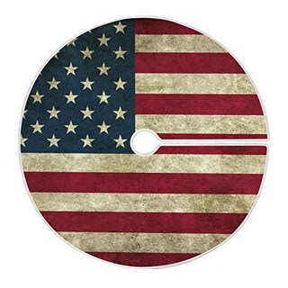 Foto 1 | Foto 1 | Faldón Para Árbol De Navidad, Diseño De La Bandera Estadounidense De Qilmy, Doble Capa, 90 Cm - Venta Internacional.