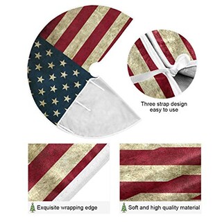 Foto 2 | Foto 2 | Faldón Para Árbol De Navidad, Diseño De La Bandera Estadounidense De Qilmy, Doble Capa, 90 Cm - Venta Internacional.