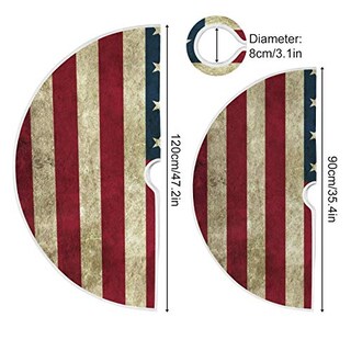 Foto 3 | Foto 3 | Faldón Para Árbol De Navidad, Diseño De La Bandera Estadounidense De Qilmy, Doble Capa, 90 Cm - Venta Internacional.