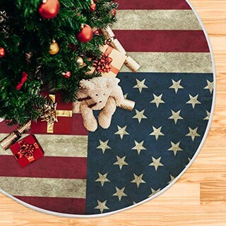 Foto 5 | Foto 5 | Faldón Para Árbol De Navidad, Diseño De La Bandera Estadounidense De Qilmy, Doble Capa, 90 Cm - Venta Internacional.