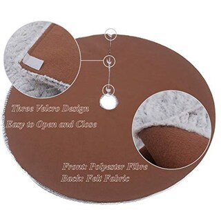 Foto 5 | Foto 5 | Faldón S-deal Para Árbol De Navidad, Piel Sintética, 122 Cm, Blanco Grisáceo - Venta Internacional.