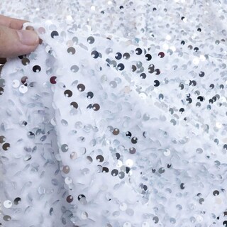 Foto 3 | Foto 3 | Falda Para Árbol De Navidad Fanproms, Lentejuelas Blancas Con Purpurina, 46 Pulgadas - Venta Internacional.