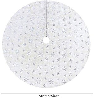 Foto 4 | Foto 4 | Falda Para Árbol De Navidad Amidaky, Piel Sintética Blanca, 90 Cm De Diámetro - Venta Internacional.