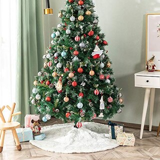Foto 7 | Foto 7 | Falda Para Árbol De Navidad Amidaky, Piel Sintética Blanca, 90 Cm De Diámetro - Venta Internacional.
