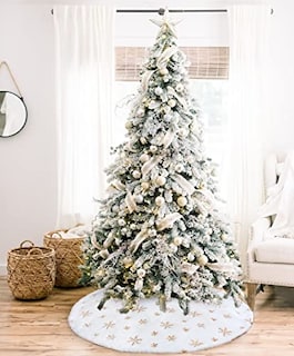 Foto 2 | Foto 2 | Falda B-cool Para Árbol De Navidad, De Felpa Sintética, Color Blanco, 91 Cm, Color Dorado - Venta Internacional.