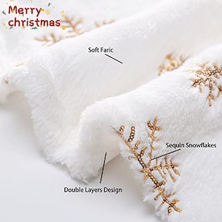 Foto 6 | Foto 6 | Falda B-cool Para Árbol De Navidad, De Felpa Sintética, Color Blanco, 91 Cm, Color Dorado - Venta Internacional.