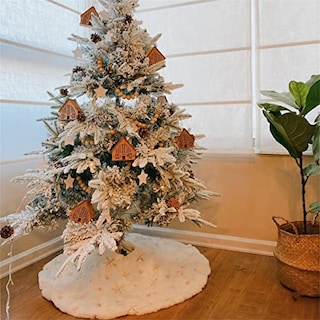 Foto 7 | Foto 7 | Falda B-cool Para Árbol De Navidad, De Felpa Sintética, Color Blanco, 91 Cm, Color Dorado - Venta Internacional.