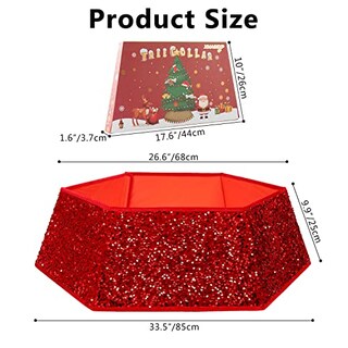 Foto 3 | Foto 3 | Collar Para Árbol De Navidad Con Lentejuelas Xmasexp, 85 Cm, Color Rojo - Venta Internacional.