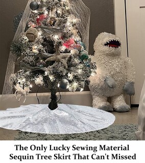 Foto 2 | Foto 2 | Falda Para Árbol De Navidad Duobao, Lentejuelas Plateadas, 91 Cm De Diámetro - Venta Internacional.