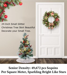 Foto 3 | Foto 3 | Falda Para Árbol De Navidad Duobao, Lentejuelas Plateadas, 91 Cm De Diámetro - Venta Internacional.