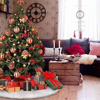 Foto 6 | Foto 6 | Falda Deggod Para Árbol De Navidad, Piel Sintética Blanca, 78 Cm De Diámetro - Venta Internacional.