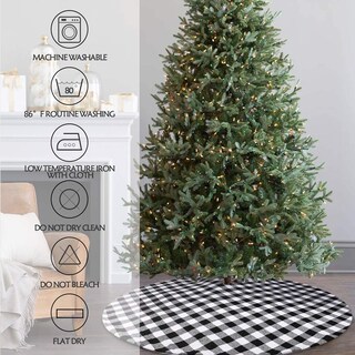 Foto 5 | Foto 5 | Falda B-cool Para Árbol De Navidad, Algodón Y Lino, 122 Cm, Color Negro Y Blanco - Venta Internacional.
