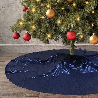Foto 7 | Foto 7 | Falda Para Árbol De Navidad Eternal Beauty Con Lentejuelas Azul Marino, 180 Cm - Venta Internacional.