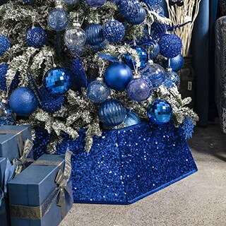 Foto 4 | Foto 4 | Collar Para Árbol De Navidad, Lentejuelas, 85 Cm, Azul, Navidad - Venta Internacional.
